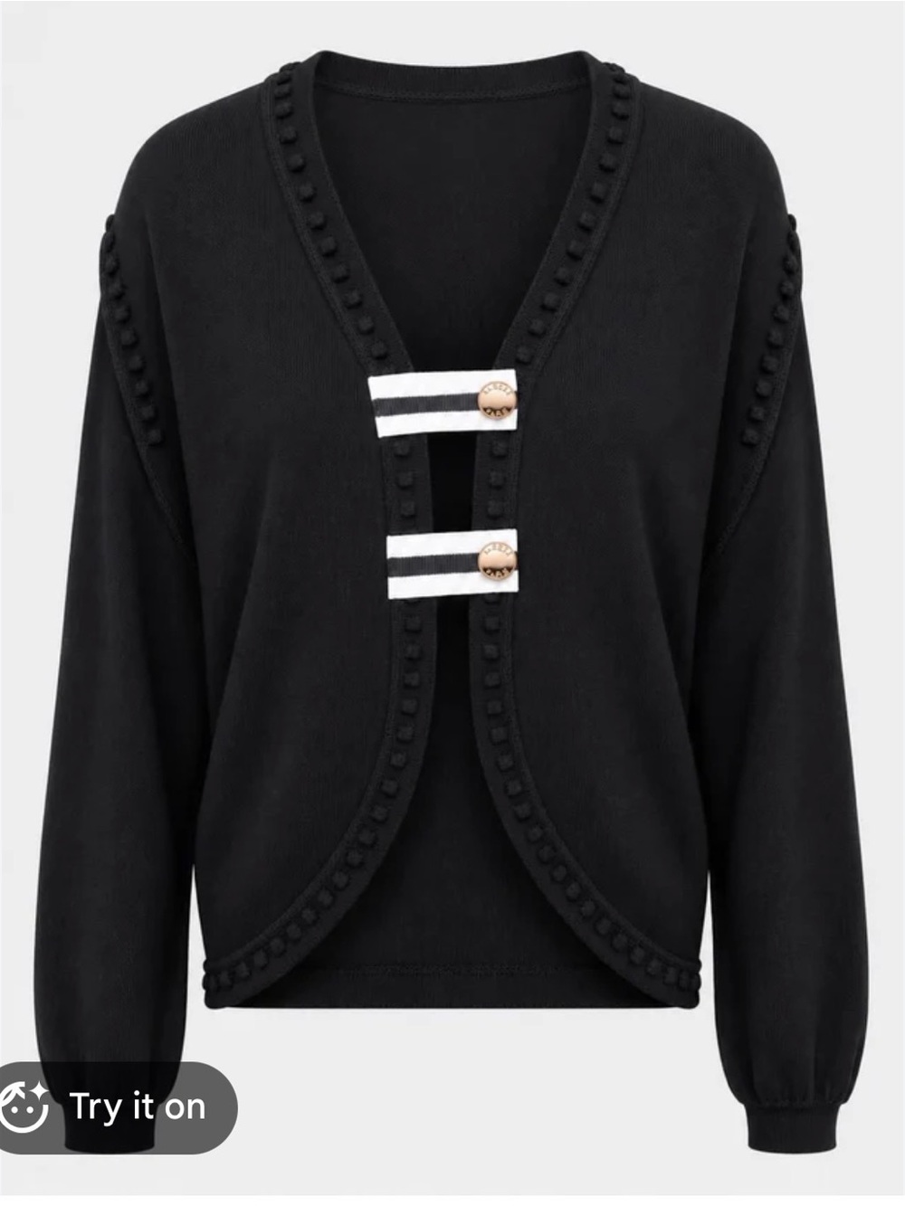 Black ( this is a stock photo) size S. Aleeza Paris. Cardigan. NWT
